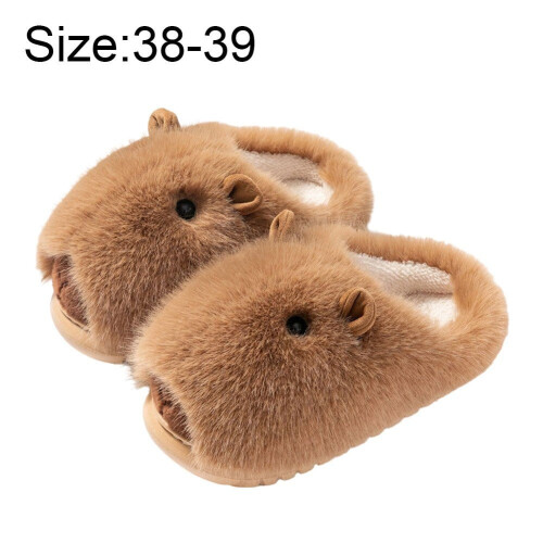 Capybara pluche slippers, warm en antislip voor dames 1
