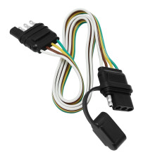 4 Pin Trailer Light Wiring Harness Adapters,4 Wires 4-Way Plug 4 pin Flat Wire Extension Male & Female Connector 32Inch Long