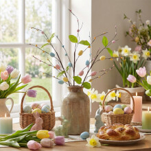 Påskeskum blomsterstiklinger forårsdekoration 12 stk.