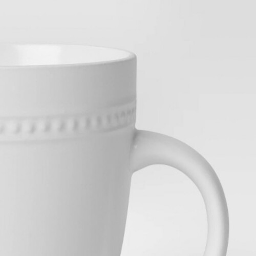 Κούπα με χάντρες 16oz, λευκή - Threshold: Κούπα καφέ από πορσελάνη, κατάλληλη για φούρνο 2