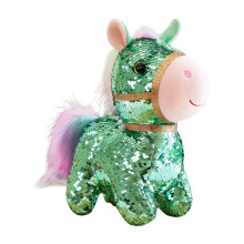 Figiúr Plush Pony Iridescent 7 n-orlach Bliain Nua na Gearmáine