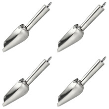 Palas para hielo de acero inoxidable (4 unidades), resistentes, acabado espejo – Compatibles con cubos de hielo