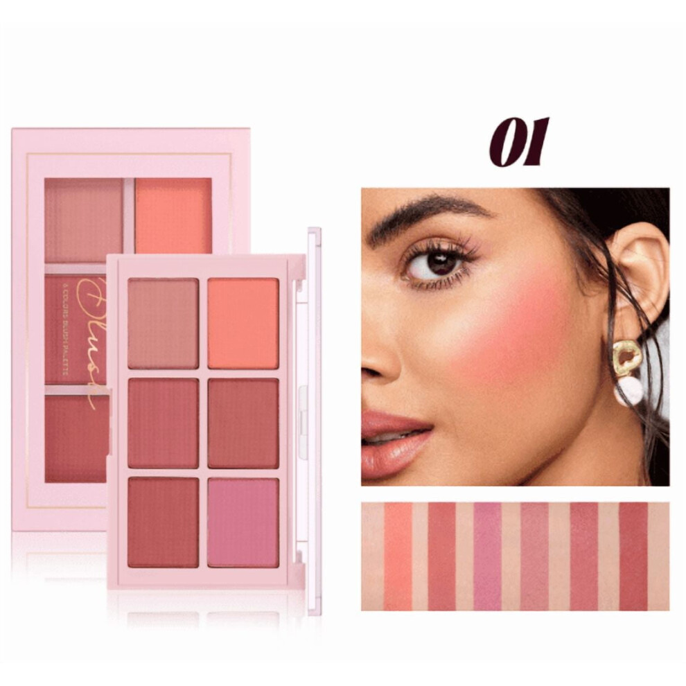 Matte Blush Palette 6 Colors Pigmented Blendable