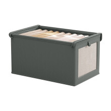 Clear View Fabric Storage Box with Lid – Large, Modern Minimalist, for Home Decor, Closets, Under Bed & Living Room – Compatible with Home