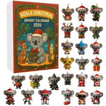 Calendrier de l'Avent Koala - Calendrier de l'Avent 24 jours pour Noël 2025 - Décorations de Noël à suspendre