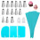 Reusable Silicone Piping Bag and Stainless Steel Tips Set 1
