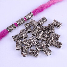 Viking Runeperler til Dreadlocks 24 stk. Legering Stort Hul