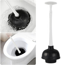 Heavy Duty Toilet Plunger, Commercial Grade, Double Thrust Rubber Cup with Handle – for Bathroom, Shower & Kitchen (16.73" x 5.71")