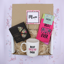 Mum Treat Box W/ Mug Socks & Chocolate Pizza Treats