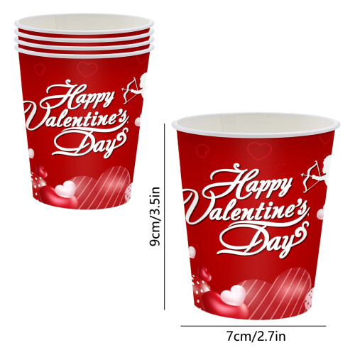 Valentinstag-Pappbecher, mehrfarbig, 9 x 7 cm 1