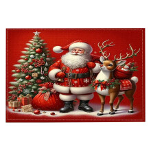 Christmas Placemats 12x18 in, Winter Holiday Table Mats for Home Dining Room – Disposable Indoor Place Mats, Compatible with Baby Use