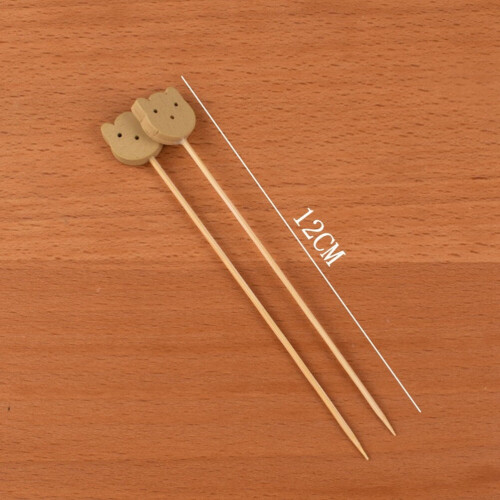 Cocktail Sticks Fruit Picks Light Brown for Drinks, 100 Picks for Appetizers 1