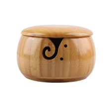 Handmade Yarn Bowl, Crafted Wooden Yarn Storage Bowl with Lid Crocheting Knitting Bowl Yarn Holder Gift for Knitting Crochet Enthusiasts