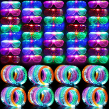 Accessori per feste al buio - Confezione da 96: 48 occhiali luminosi