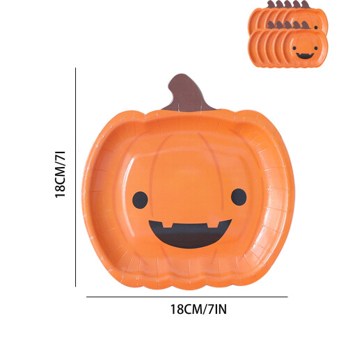 Halloween Pumpa Middagstallrikar Engångspapper 7Inch10 2