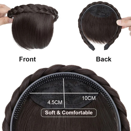 Fascia per capelli con trecce e frangia sintetica. 2
