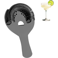 Black Cocktail Strainer for Drinks 2 Prong Hawthorne Strainer with Removable Spring Stainless Steel Bartending Strainer Black