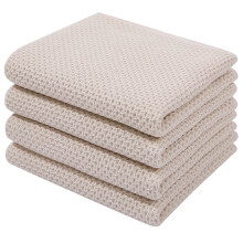 100% Cotton Waffle Weave Kitchen Towels (Set of 8-12) - Highly Absorbent Reusable Dish Towels for Kitchen, Dining & Household Cleaning