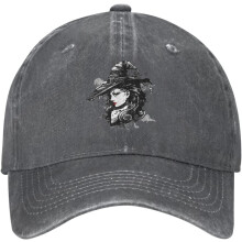 Șapcă trucker din denim spălat, cu aspect de vrăjitoare, pentru bărbați