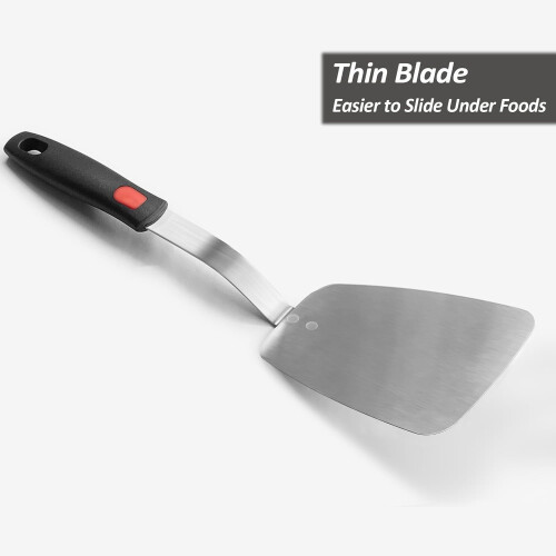 Espátula flexível de aço inoxidável com cabo de silicone1 1