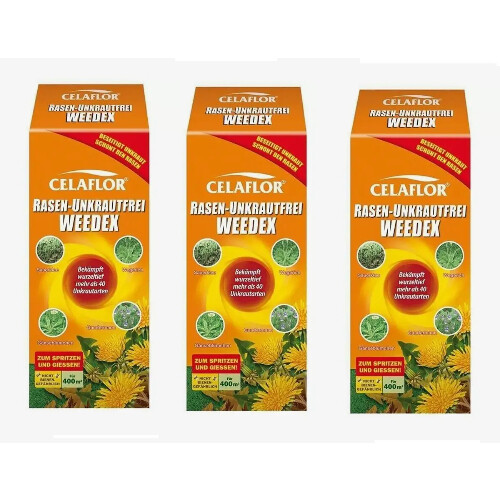 Set 3x CELAFLOR Selectieve Gazon Onkruidverdelger Concentraat 400ml