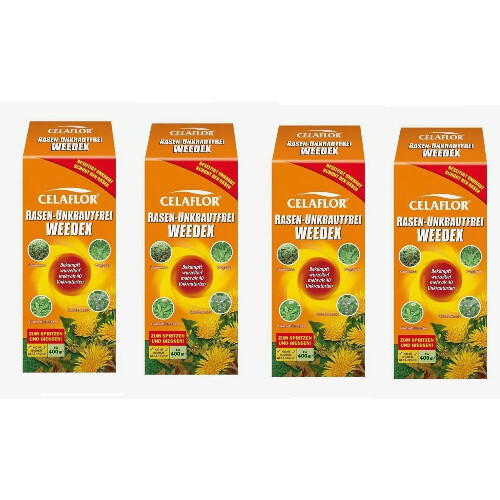 Set 4x CELAFLOR Selectieve Gazon Onkruidverdelger Concentraat 400ml