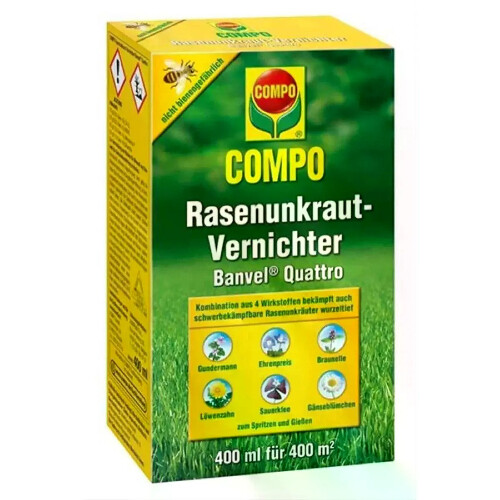 COMPO Gazon Onkruidverdelger Concentraat 400ml – Tegen Onkruid in Gras