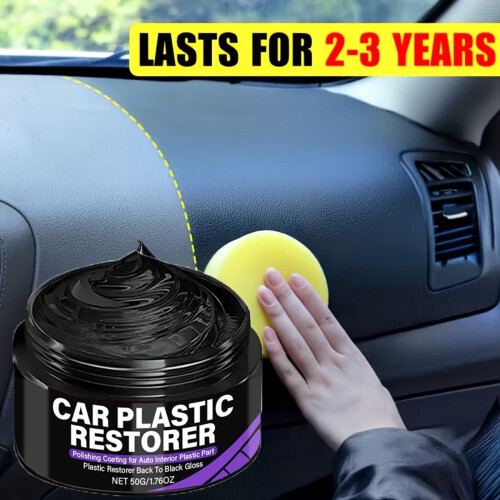 Restaurator de plastic auto, strat negru lucios, 12 oz 2