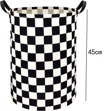 Panier de rangement en toile à carreaux, 16,64 gallons, ouvert sur le dessus
