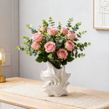 Vase hydroponique 6,3 x 7,67 po, pot de fleurs de bureau, vase décoratif moderne pour bouquets, idéal pour mariage, maison ou bureau (blanc, 1