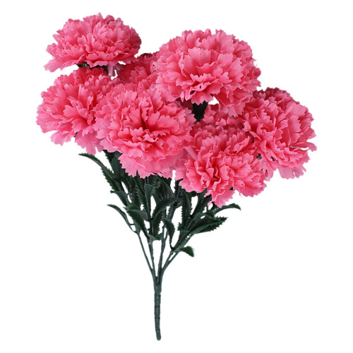 Künstliche Nelken, Seidenblumen, Dunkelrosa, 7er-Pack