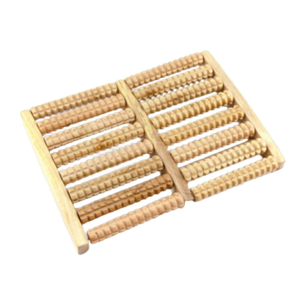 Foot Massager with Wooden Finish and Six-Row Massage Wheels