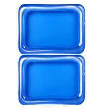 2Pcs Blue Inflatable Ice Serving Bar Tray Cooler for Pool Party Drink and Salad Holder