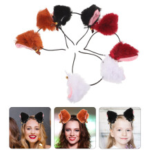 Pluche haarband met vossenoren en belletjes (4 stuks)