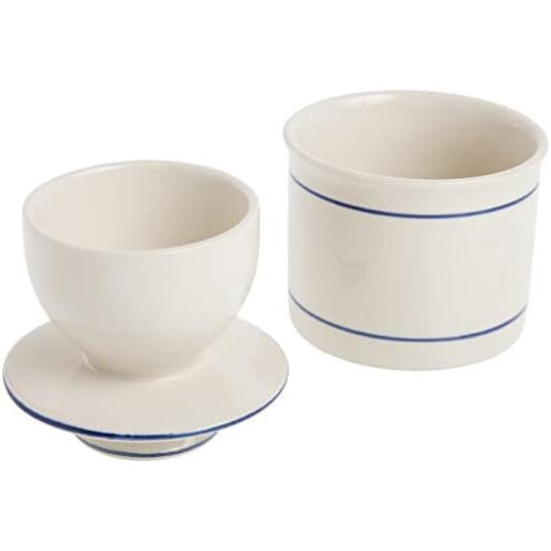 Butter Keeper White Glazed Stoneware
