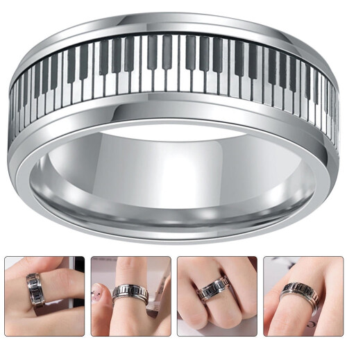 Anillo de piano de acero inoxidable para decorar los dedos