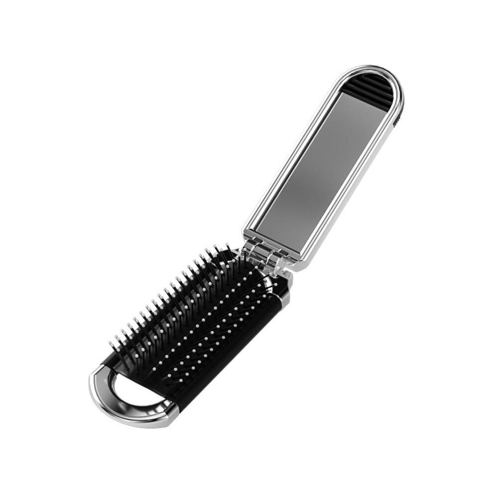Folding Hair Brush with Mirror Portable Lightweight