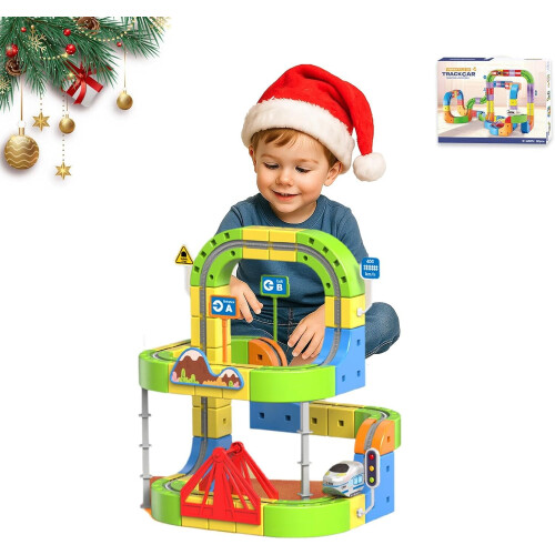 Electric Train Set with 3D Modular Track Cubes