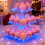 Présentoir à cupcakes en acrylique bleu à 3 étages avec éclairage LED 3