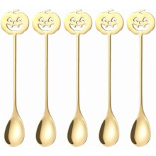 Kürbisförmiger Edelstahllöffel für Kaffee und Dessert, Gold