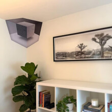 Adesivo de parede geométrico 3D para cantos, fácil de aplicar.