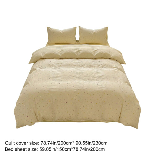 Bedding Set Soft Breathable Reactive Print Beige 4-Piece 2