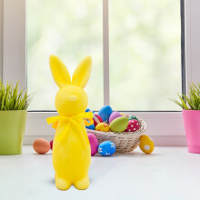 Osterhasenfigur mit Schleife, Heimdekoration