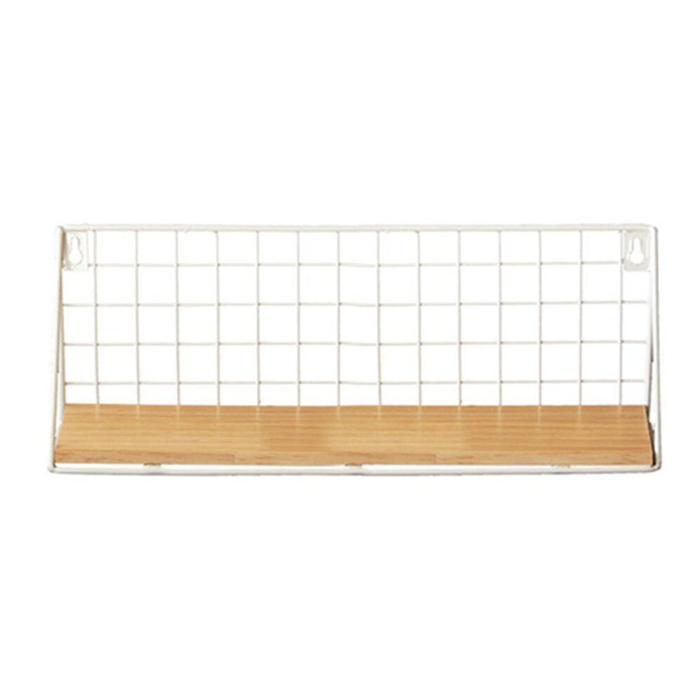Clearance Wall Shelves Â Modern Floating Shelf, Black Metal/Wood Storage Organizer For Home & Office 9399596153865