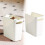 Slim Small Trash Can White Plastic 1-Pack 1