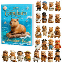 Ornáidí Aicrileach Féilire Aidbhinte Capybara 24 Píosa