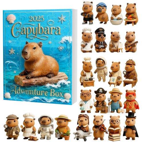 Capybara Adventskalender Akryl Julepynt 24 Stk.