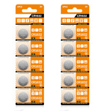 Pack Of 10 CR1632 Lithium Coin Batteries 3V for Watches and Small Devices BR1632 DL1632 ECR1632 KCR1632 LM1632