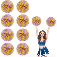 8 PCS Metallic Cheerleading Pom Pom for Team Spirit Sports Dance Cheering Kids Adults
