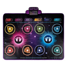 Electronic Dance Mat with Single/Double Mode, LED Lights & Music – Compatible with Kids 3-12, Great Christmas/Birthday Gift